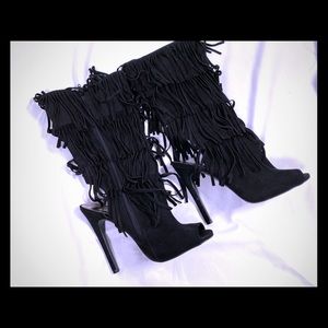 Fringe booties